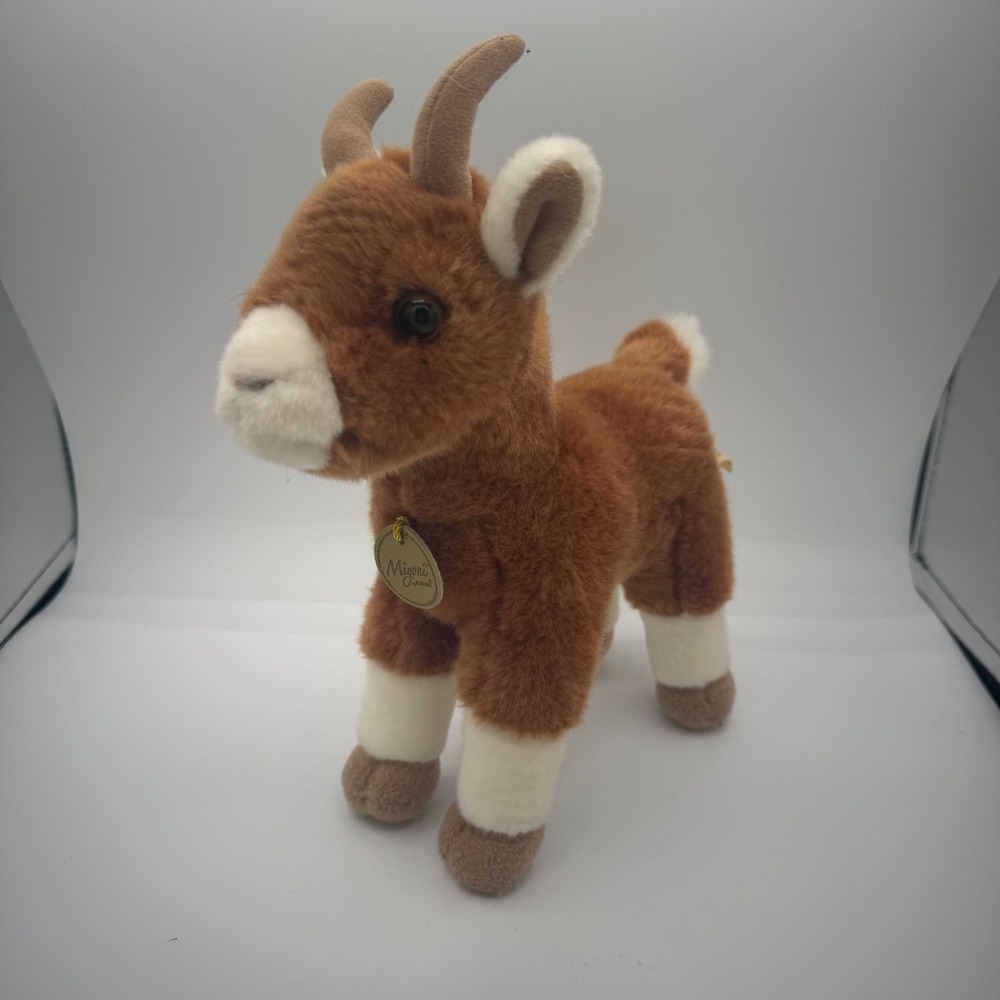 Aurora World Miyoni Goat Plush Brown White Stuffed Animal Kid 9.5 inch